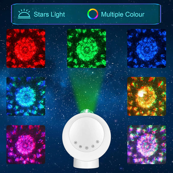 Star Projector Light, LED Night Light Colorful Projector Star Light with 9 Lighting Modes,Remote Control and Angle 300° Adjustment Galaxy Projector Lights for Bedroom/Party/Home/Theater(White)