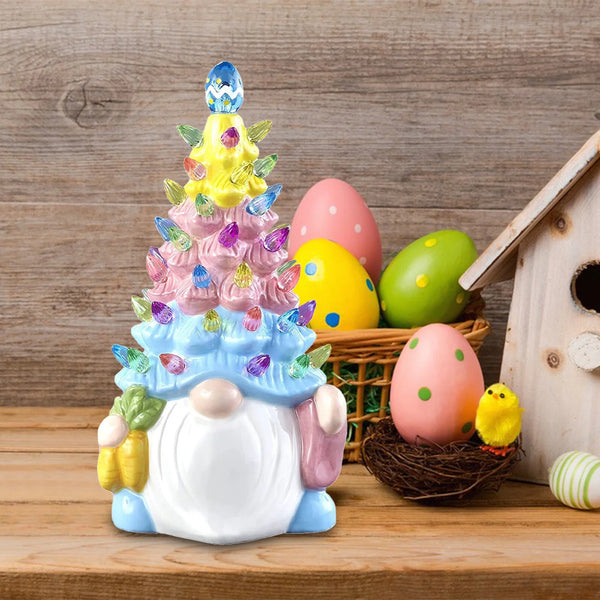 Easter Ceramic Tree, Colorful Doll Tree Easter Decorations for Indoor, Home Decor Tabletop Bunny Doll Easter Gifts