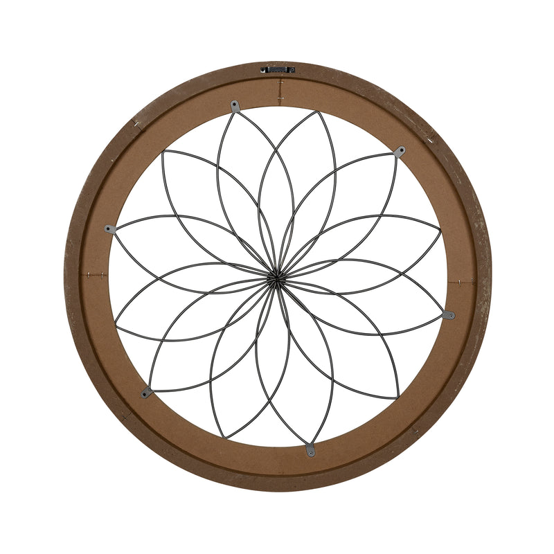 Modern Farmhouse Brown round Wood and Metal Medallion Wall Decor