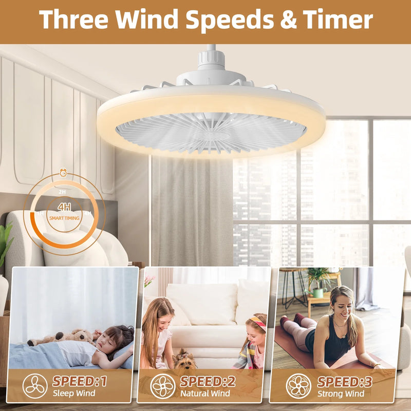 Xaujix 10"Ceiling Fans with Lights and Remote, Adjustable Lighting&3-Speed, Ceiling Fan for Bedroom