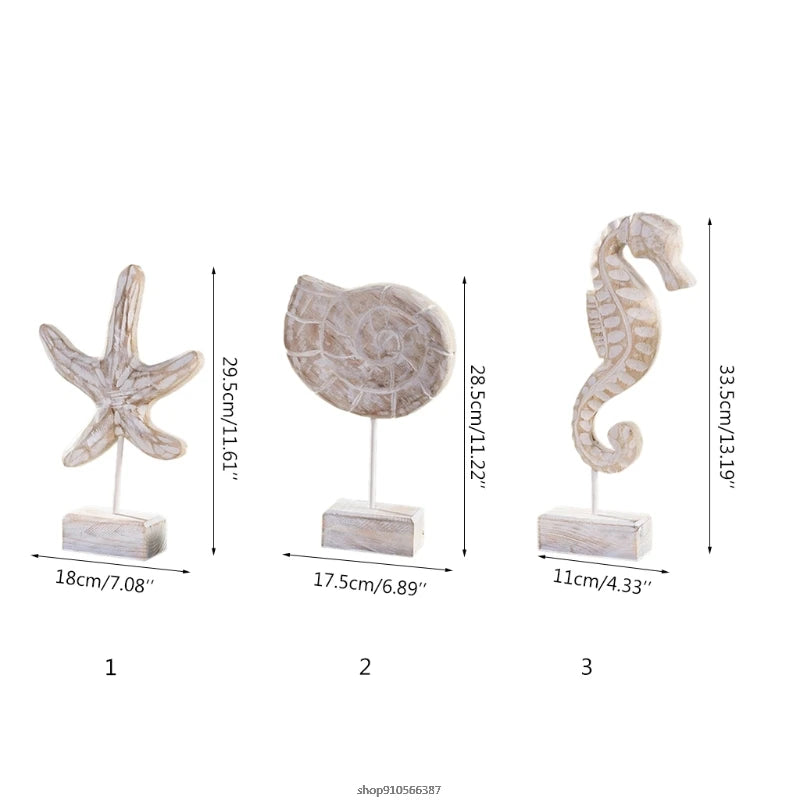 Mediterranean Style Crafts Home Decor Starfish Conch Seahorse Figurines Home Decor Ly14 21 Wholesales Dropshipping