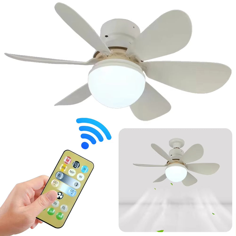 LED 40W/30W Ceiling Fan Light E26/27 Socket Fan with Remote Timing Dimming Function Suitable for Living Room Kitchen Bedroom