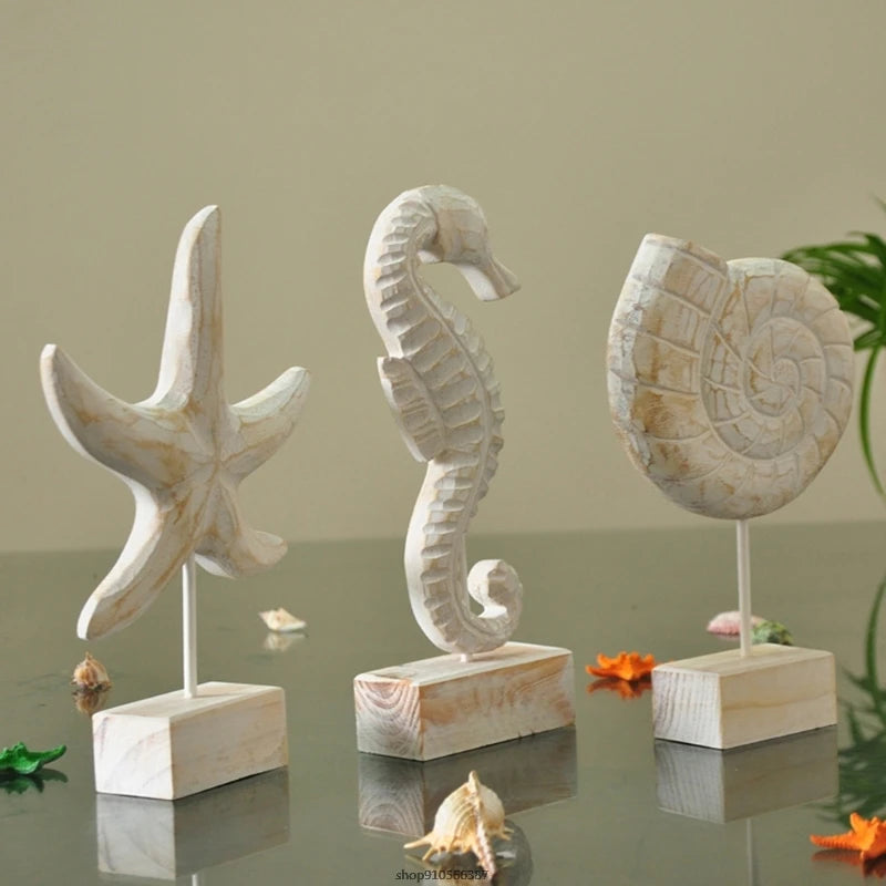 Mediterranean Style Crafts Home Decor Starfish Conch Seahorse Figurines Home Decor Ly14 21 Wholesales Dropshipping