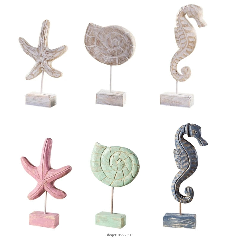 Mediterranean Style Crafts Home Decor Starfish Conch Seahorse Figurines Home Decor Ly14 21 Wholesales Dropshipping