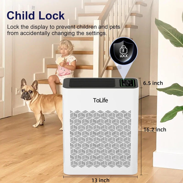 HEPA Air Purifiers for Home Large Room with Light (1095 Sq. Ft) Remove 99.97% of Pet Hair Odor Dust Smoke Pollen, White