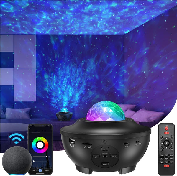 Star Projector Galaxy Light Projector Compatible with Alexa & Google,Bluetooth Speaker, Multiple Colors Dynamic Projections Star Night Light Projector for Kids Adults Bedroom Decor Aesthetic