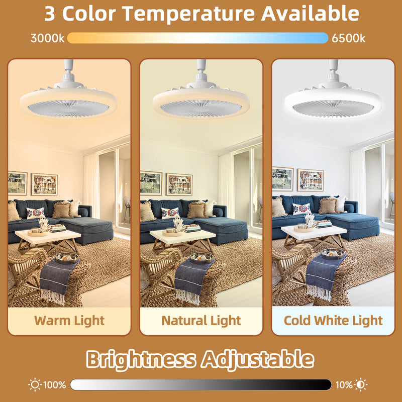 Xaujix 10"Ceiling Fans with Lights and Remote, Adjustable Lighting&3-Speed, Ceiling Fan for Bedroom